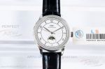 LS Factory IWC Portugieser Moon-Phase White Dial Steel Diamond Bezel 2824-2 41 MM Automatic Watch